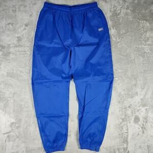 VTG Y2K Asics blue athletic streetwear baggy windbreaker track pants mens XL